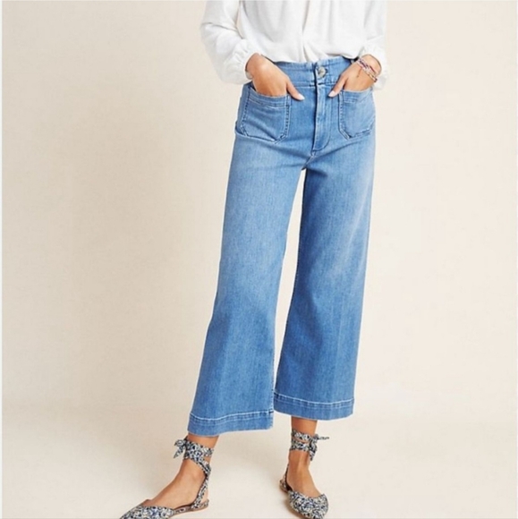 Pilcro and the Letterpress Denim - Pilcro and the Letterpress high rise cropped wide leg jeans size 29